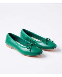 LOFT Leather Ballet Flats - Green