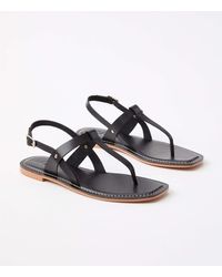 LOFT Leather Thong Sandals - Black