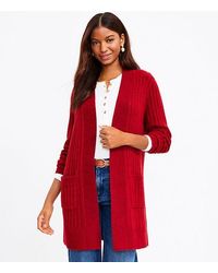 LOFT Belted Pocket Cardigan in Natural 