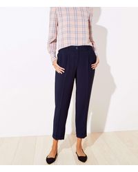 LOFT Slim Trousers With Stretch Waist - Blue