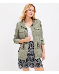 LOFT Drawstring Utility Jacket in White 
