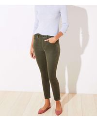LOFT High Waist Corduroy Skinny Trousers In Curvy Fit - Green