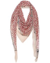 Zadig & Voltaire Kerry Hearts Scarf in FLASH