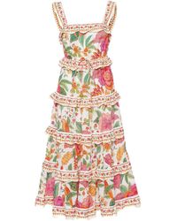 VC Summer New Light Purple Strapless Flower Bloom Midi Dress Sexy Spicy Girl Style Hollow Out Ruched Dress for Women