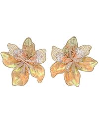 Mignonne Gavigan Margarite Beaded Floral Stud Earrings - Yellow