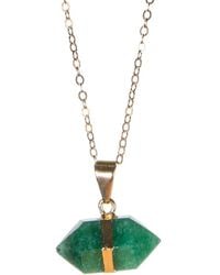 Tiana Jewel Goddess Green Quartz Gemstone Mini Necklace