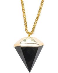 Tiana Jewel Saffire Black Onyx Diamond Pendant Necklace Zahara Collection - Multicolour