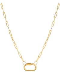 Amadeus Daphne Gold Paperclip Link Chain Necklace - Metallic