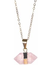 Tiana Jewel Goddess Rose Quartz Mini Gemstone Necklace - Multicolour