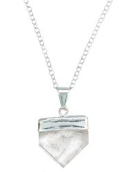 Tiana Jewel Clear Quartz Diamond Gemstone Necklace - Multicolour