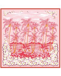 Longchamp - Pañuelo de seda 90 Flores hawaianas - Lyst