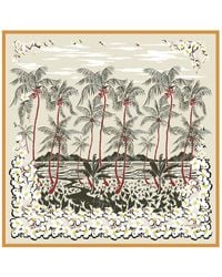 Longchamp - Zijden Sjaal 90 Hawaiiaanse Bloemen - Lyst