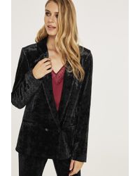 Long Tall Sally Tall Crushed Velvet Jacket - Black