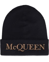 McQueen - Ribbed Knit Logo Hat For - Lyst