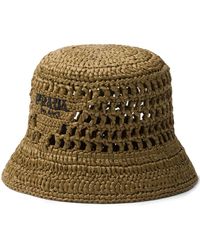 Prada - Woven Bucket Hat - Lyst