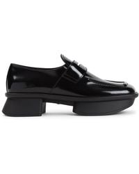Prada - Elegant Leather Loafers With 4Cm Heel - Lyst