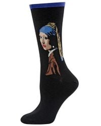 Hot Sox Girl With A Pearl Earring Trouser Socks - Black