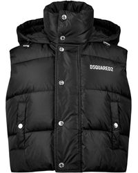 DSquared² - Logo Printed Down Vest Jacket - Lyst