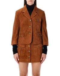 THE GARMENT - Suede Fitted Jacket - Lyst
