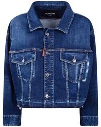 DSquared² - Cropped Jeans Jacket - Lyst