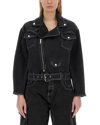 Moschino - Cropped Denim Jacket - Lyst