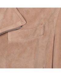 Brunello Cucinelli - Tobacco Suede Biker Jacket - Lyst