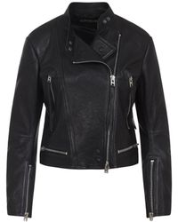 Tom Ford - Lamb Leather Biker Jacket With Zipped Cuffs - Lyst