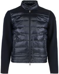 Moncler - Cardigan With Padded Front Panel - Lyst