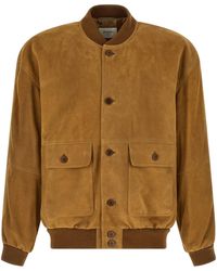 Saint Laurent - Suede Bomber Jacket - Lyst