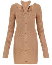 ANDREADAMO - Biscuit Mesh Mini Dress - Lyst