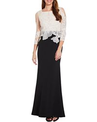 Adrianna Papell Embroidered Dress - Black