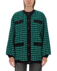 MSGM - Oversized Houndstooth Tweed Jacket - Lyst