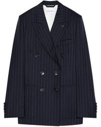 Givenchy - Doublebreasted Pinstripe Wool Jacket, Dark - Lyst
