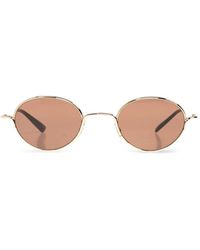 McQueen - Tone Round Frame Sunglasses - Lyst