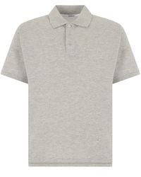 Saint Laurent - Cotton Polo With Short Sleeves - Lyst