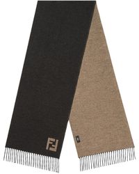 Fendi - Wool And Cashmere Fringed Scarf - Lyst