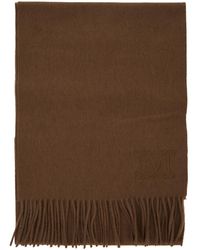 Max Mara - 'Dalia' Rectangular Scarf With Logo Embroidery On The Front And Fringed Hem - Lyst