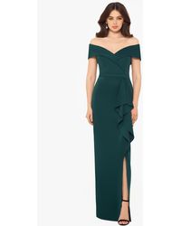 xscape ruffle flounce dress