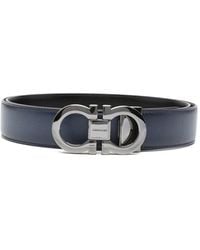 Ferragamo - Logo Buckle Solid Belt - Lyst