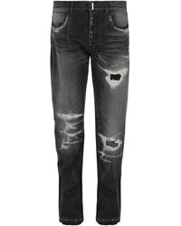 Givenchy - Distressed Straight-Leg Jeans - Lyst