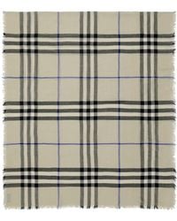 Burberry - Check Motif Scarf - Lyst