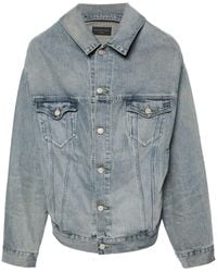 Balenciaga - Off Shoulder Denim Jacket - Lyst