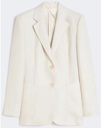 Max Mara - Linen Mono Breasted Blazer Jacket - Lyst