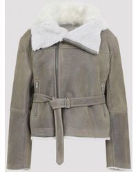 Rick Owens - Cropped Flight Shearling Jacket - Lyst
