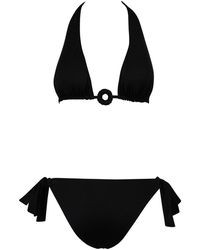 Fisico - Ruffled Triangle Bikini With Ring - Lyst