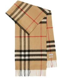Burberry - Check Cashmere Scarf - Lyst