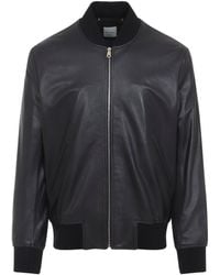 Paul Smith - Leather Bomber Jacket - Lyst