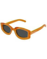 Gucci - Sunglasses Geometric Full Rim, Transparent Vivid Frame And Smoke Lens Gg1719S005 - Lyst