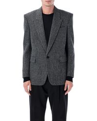 Saint Laurent - Oversized Single-Breasted Herringbone Wool Jacket - Lyst