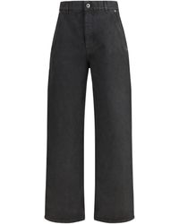 Loewe - Baggy Jeans With A Decorative Single Belt Detail - Lyst